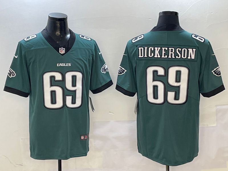 Men Philadelphia Eagles #69 Dickerson Green Second generation 2025 Nike Limited NFL Jersey style 1